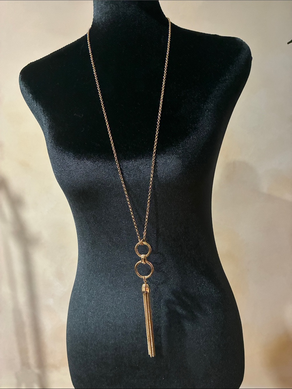 Gold Long Tassel Pendant Necklace - Women Jewelry
